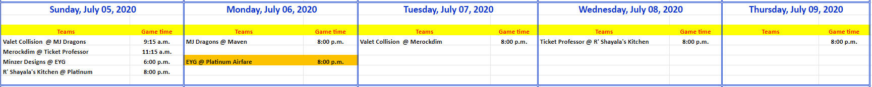 Weekly Schedule 2020-06-28A Weekly Schedule 2020-06-28A